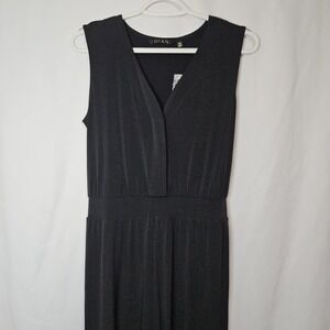 Jumpsuit Women XS Black NEW Chic V-Neck Wide Leg Sleeveless Minimalist Lounge